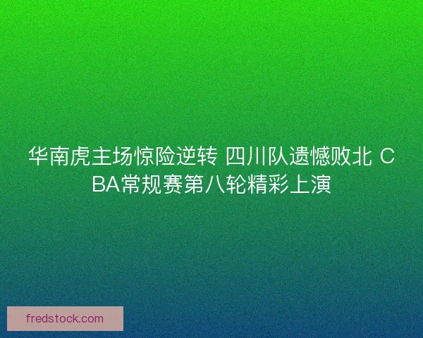 华南虎主场惊险逆转 四川队遗憾败北 CBA常规赛第八轮精彩上演